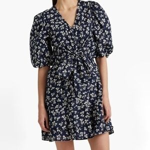 Lauren Ralph Lauren. 80s Puff Sleeve Floral Cotton Voile Dress.